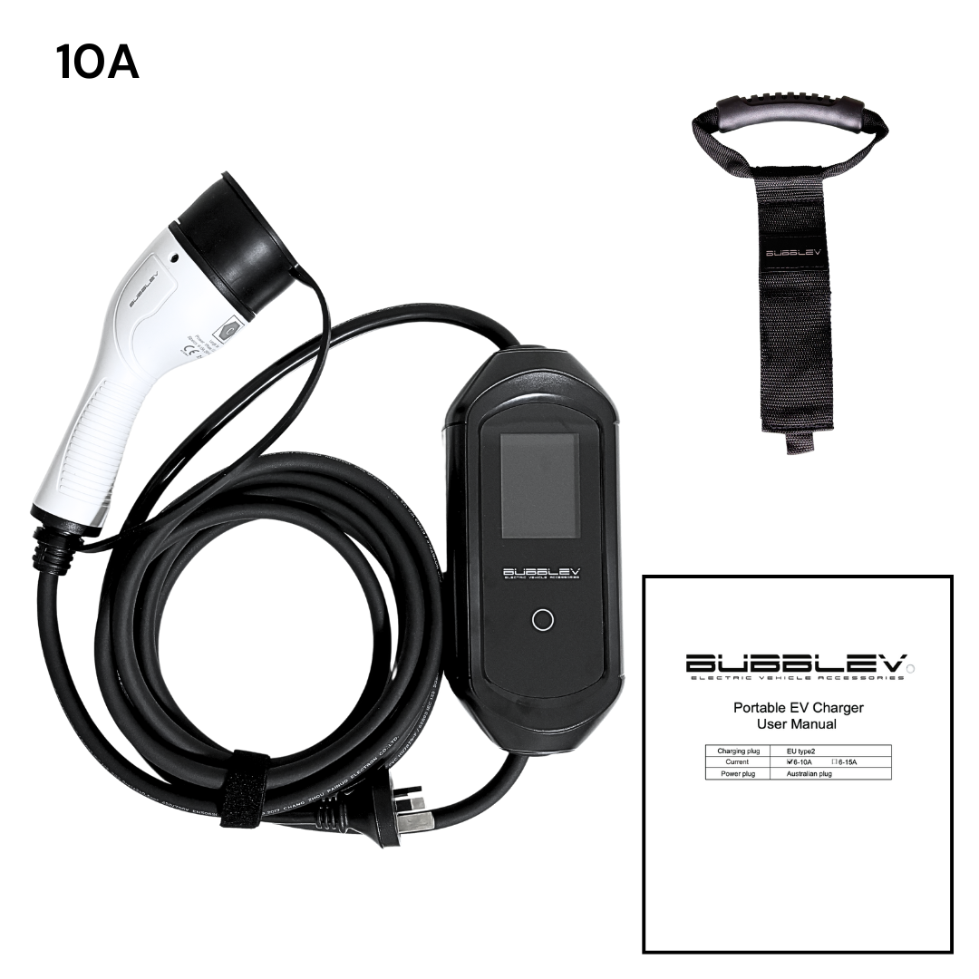 10A EV Charger 2.2kW Type 2 Portable Lightweight Home Charging Solution 5m Cable IP64 Weatherproof