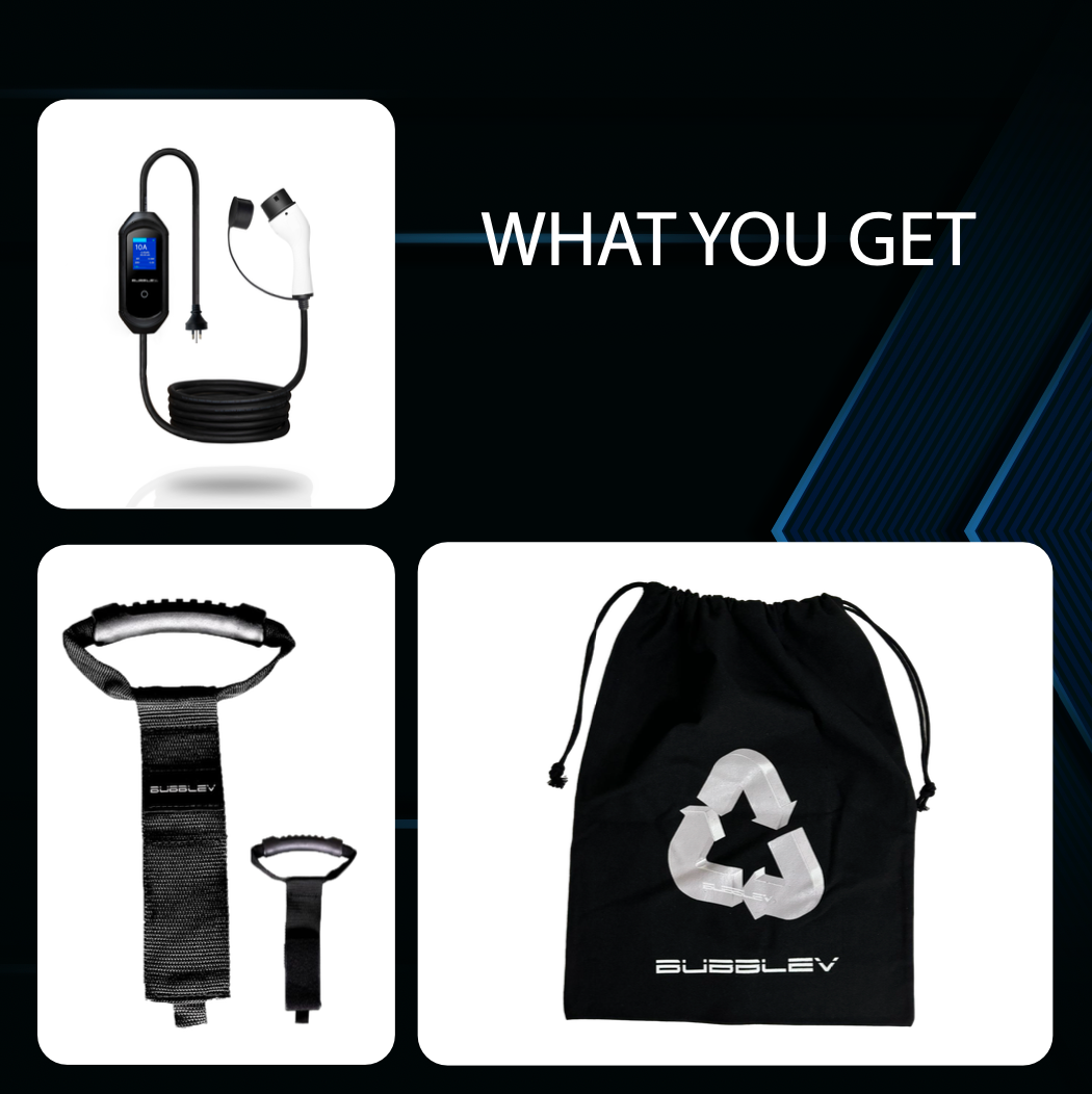 10A EV Charger 2.2kW Type 2 Portable Lightweight Home Charging Solution 5m Cable IP64 Weatherproof