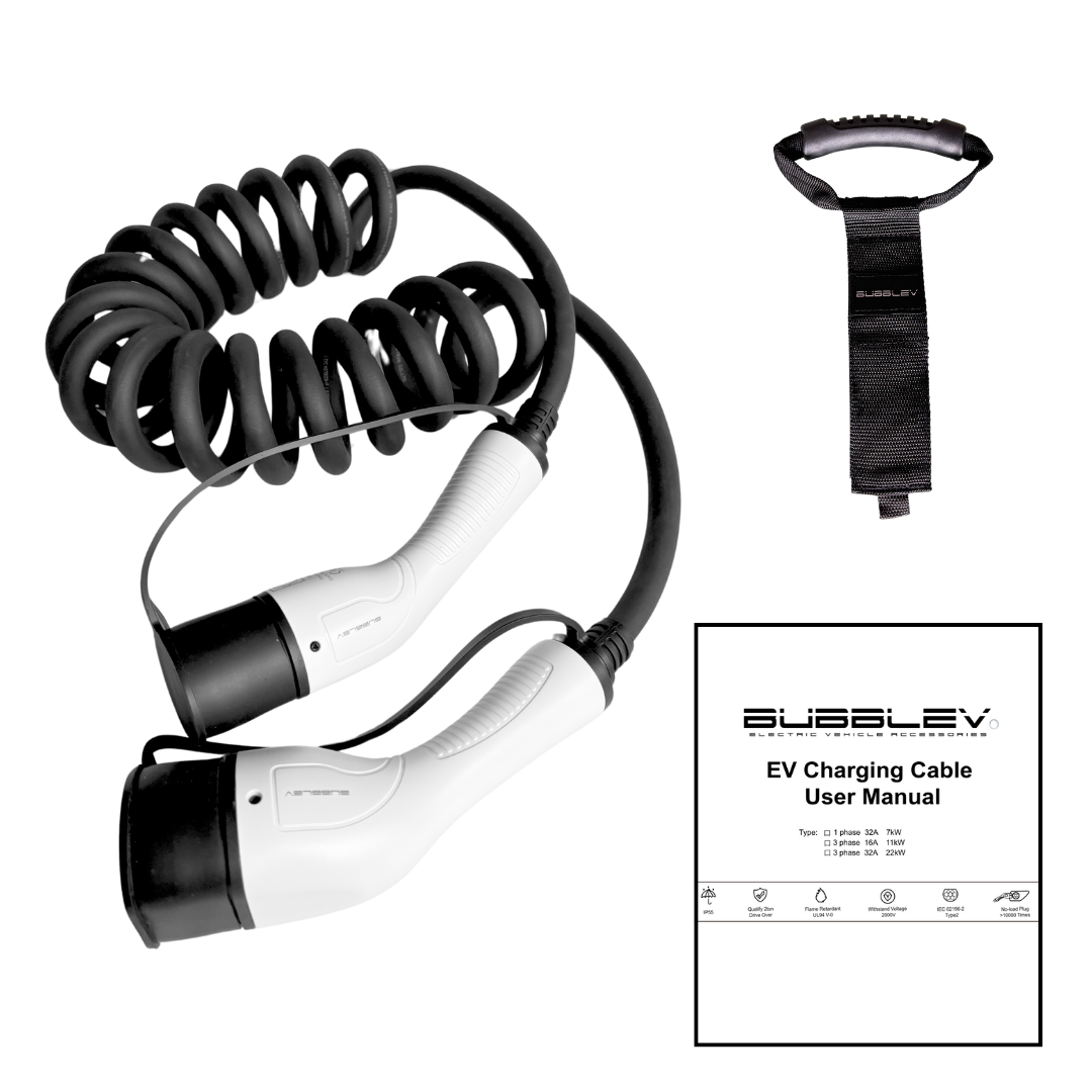 Universal Type 2 EV Charging Cable, 5m 22kW, Weatherproof 3-Phase