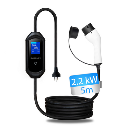 Portable 10A EV Charger 2.2kW Type 2 Home Charging Solution 5m IP64 Weatherproof